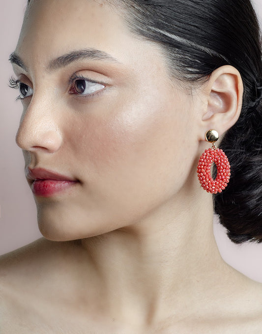 oorbellen fuchia steentjes