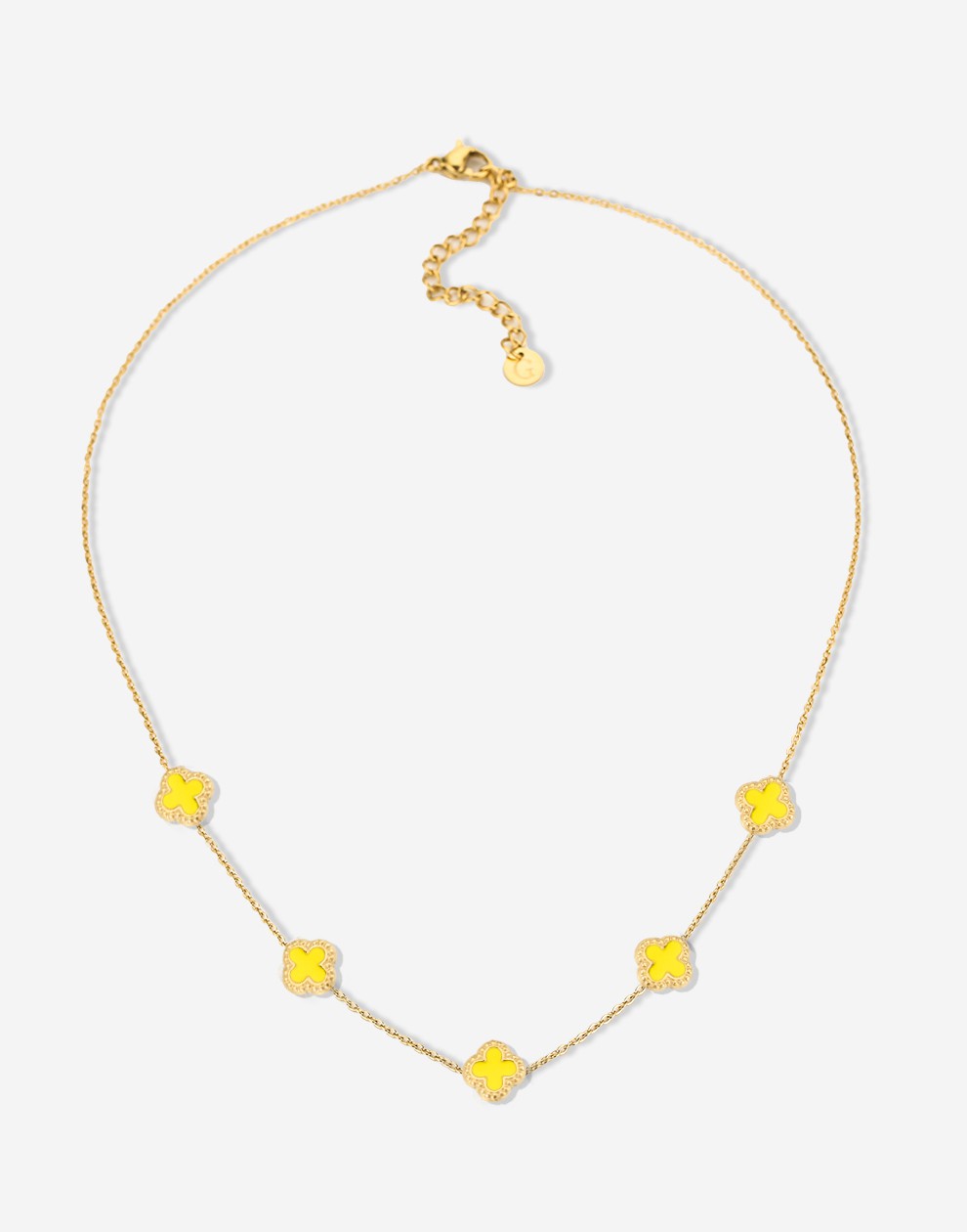 Ketting klavers geel goudkleurig