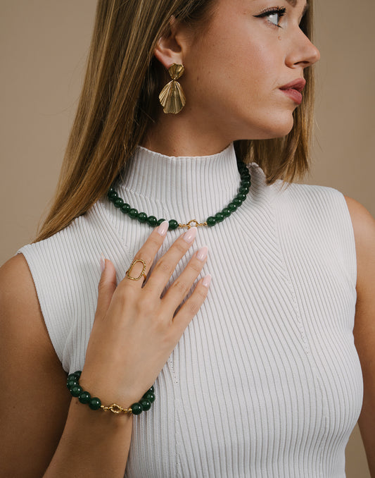 Kralenketting donkergroen