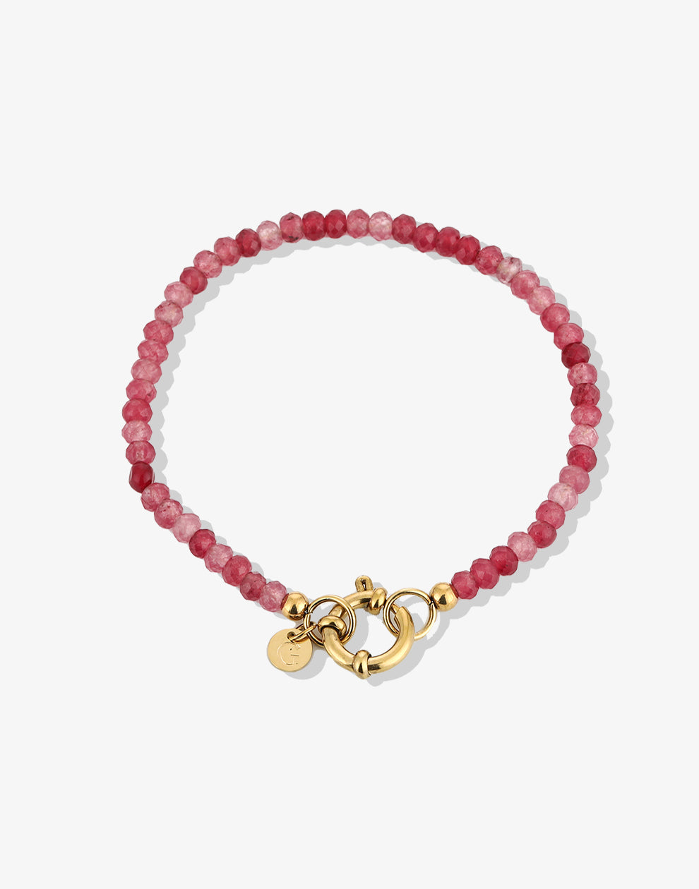 Kralenarmband met slotje donkerpaars