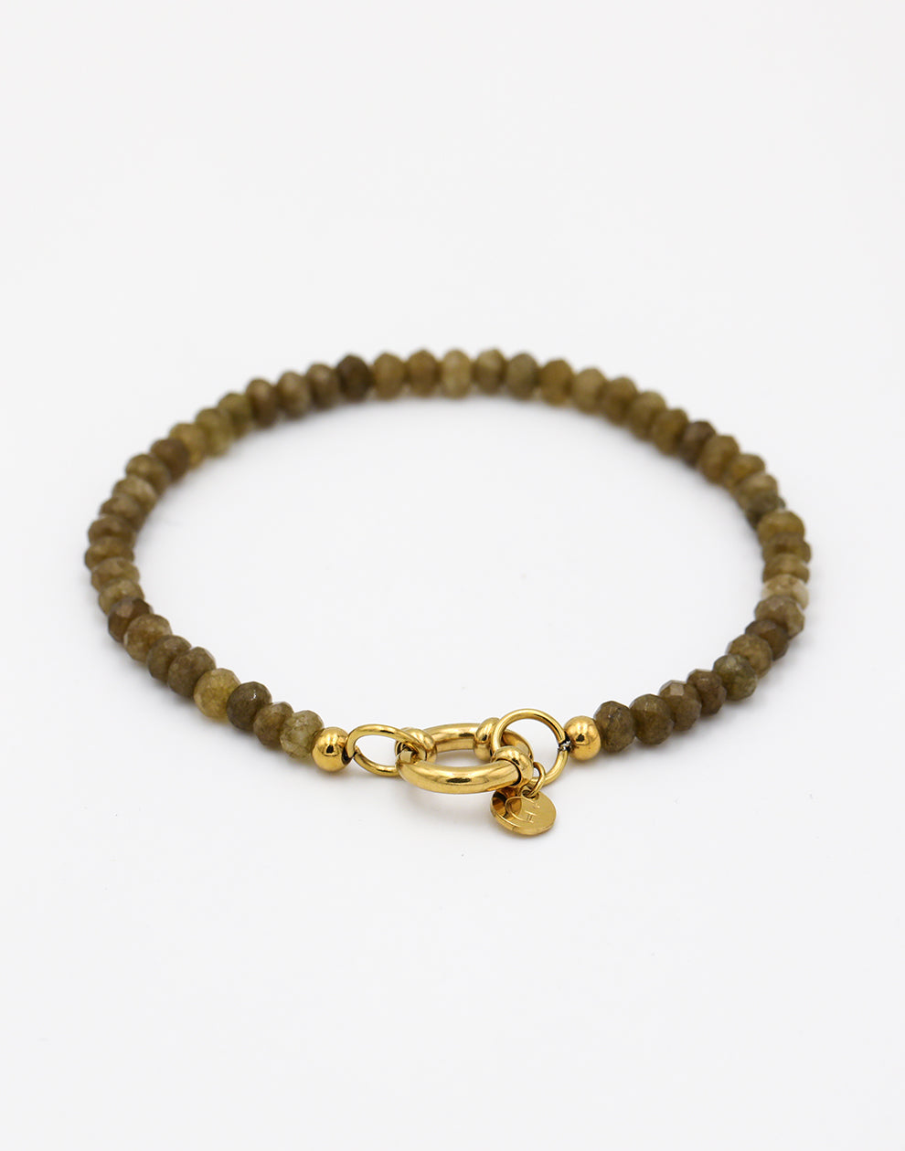 Kralenarmband met slotje army green