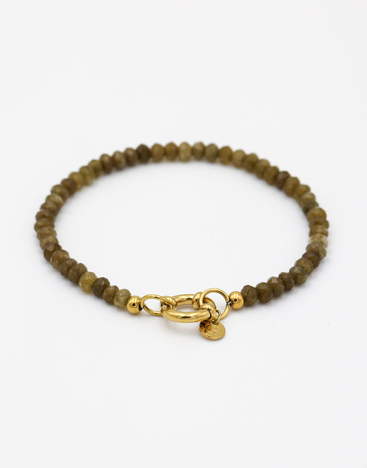 Kralenarmband met slotje army green