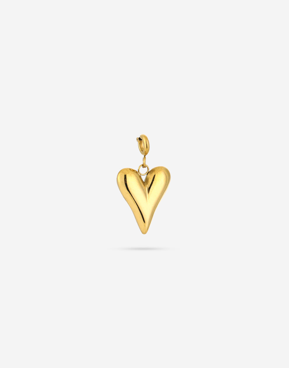 Loose heart charm large gold-colored
