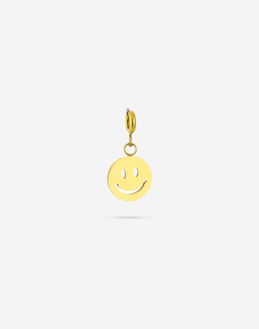 Losse bedel smiley goudkleurig