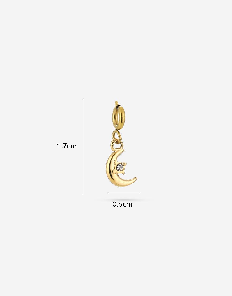 Loose gold-colored moon charm