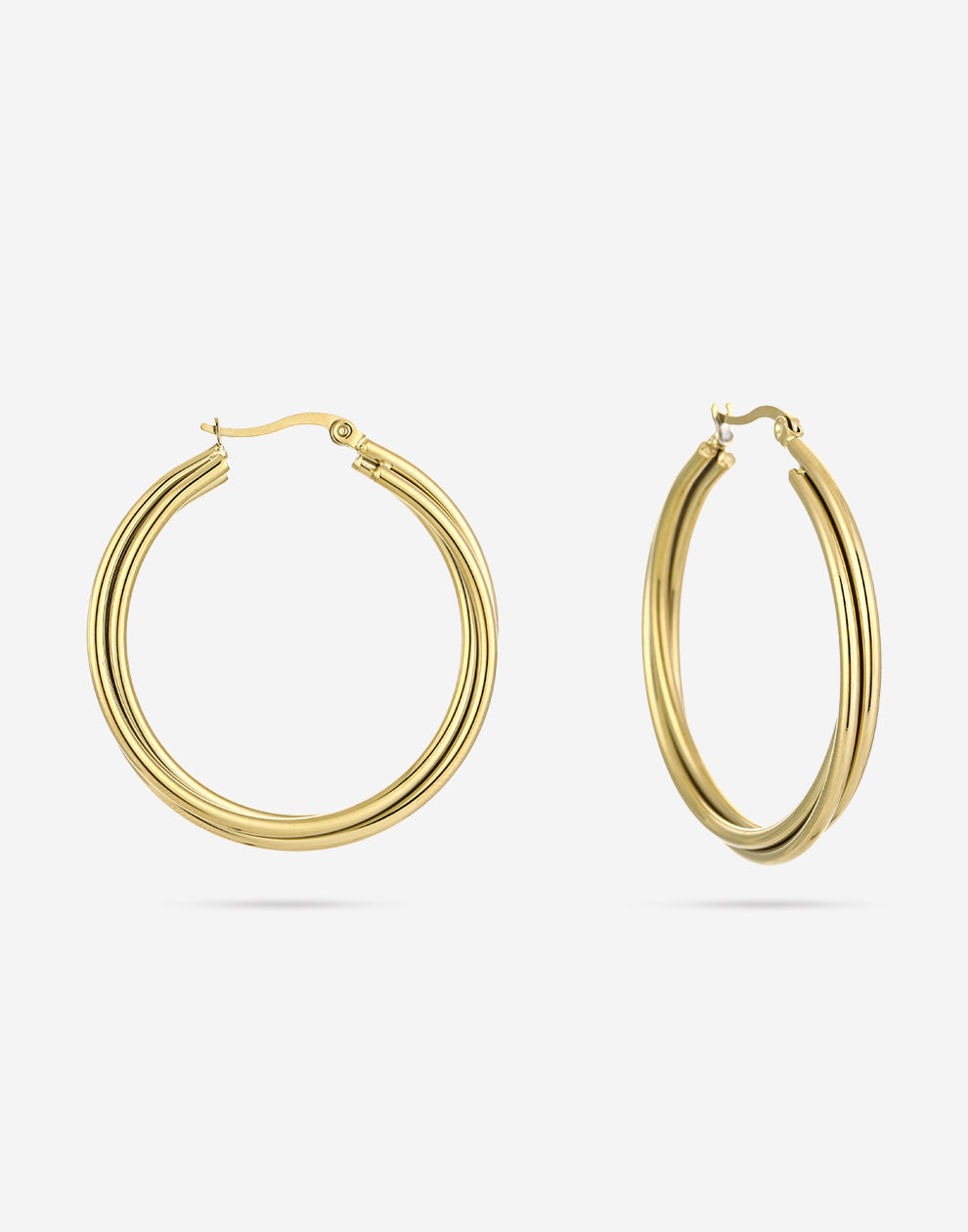 Fijne hoops gevlochten 4cm goudkleurig