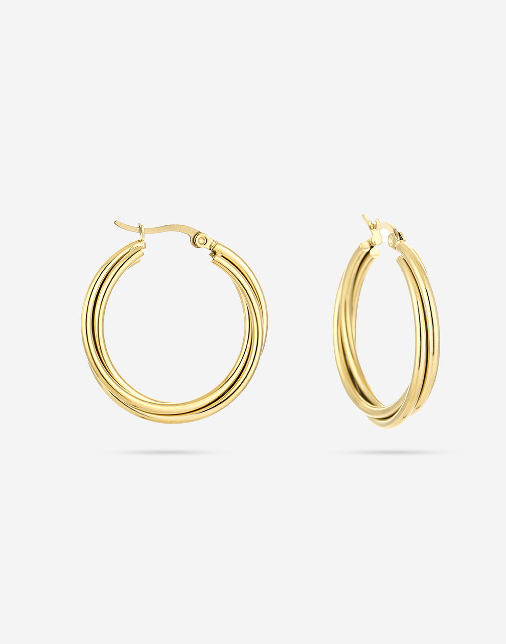 Fijne hoops gevlochten 3cm goudkleurig