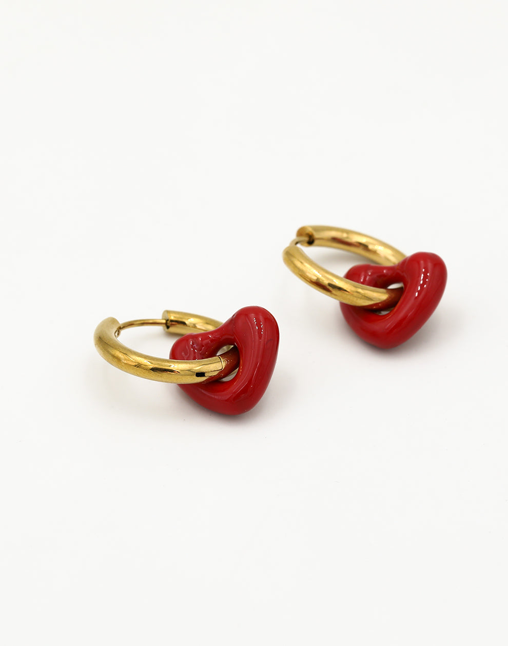 Red heart earrings