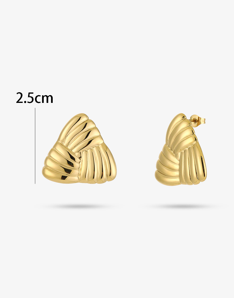 Statement earstud Triangle goudkleurig