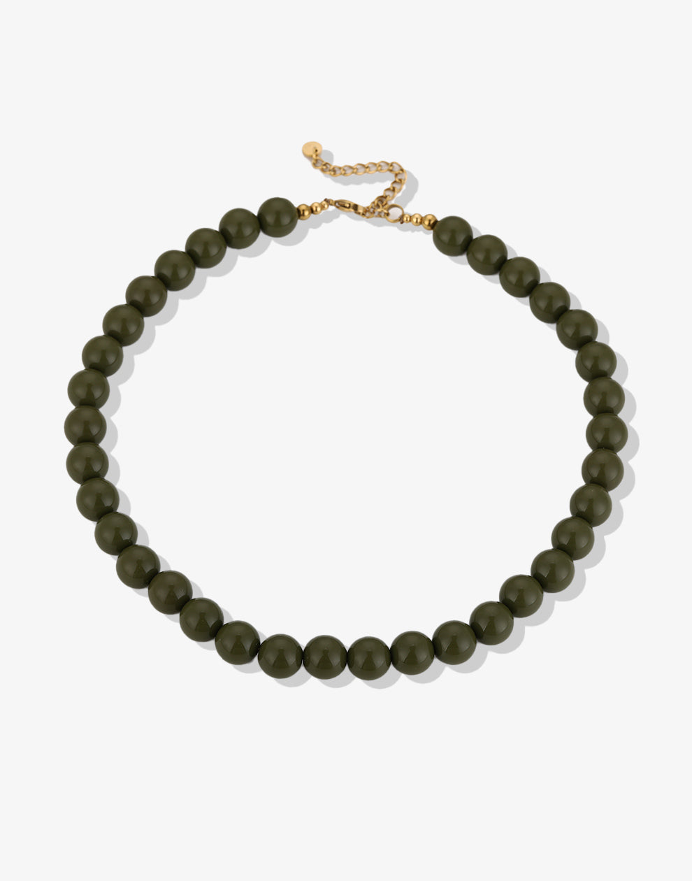 Olijf groen kralenketting