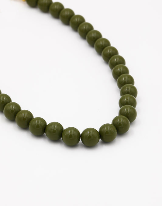 Olijf groen kralenketting