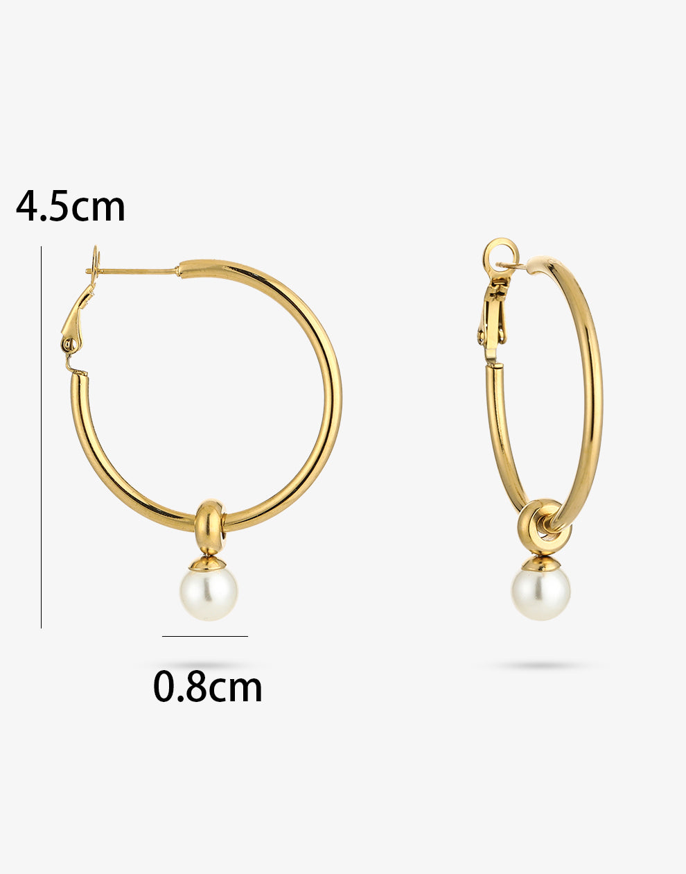 Hoops met parel 45mm