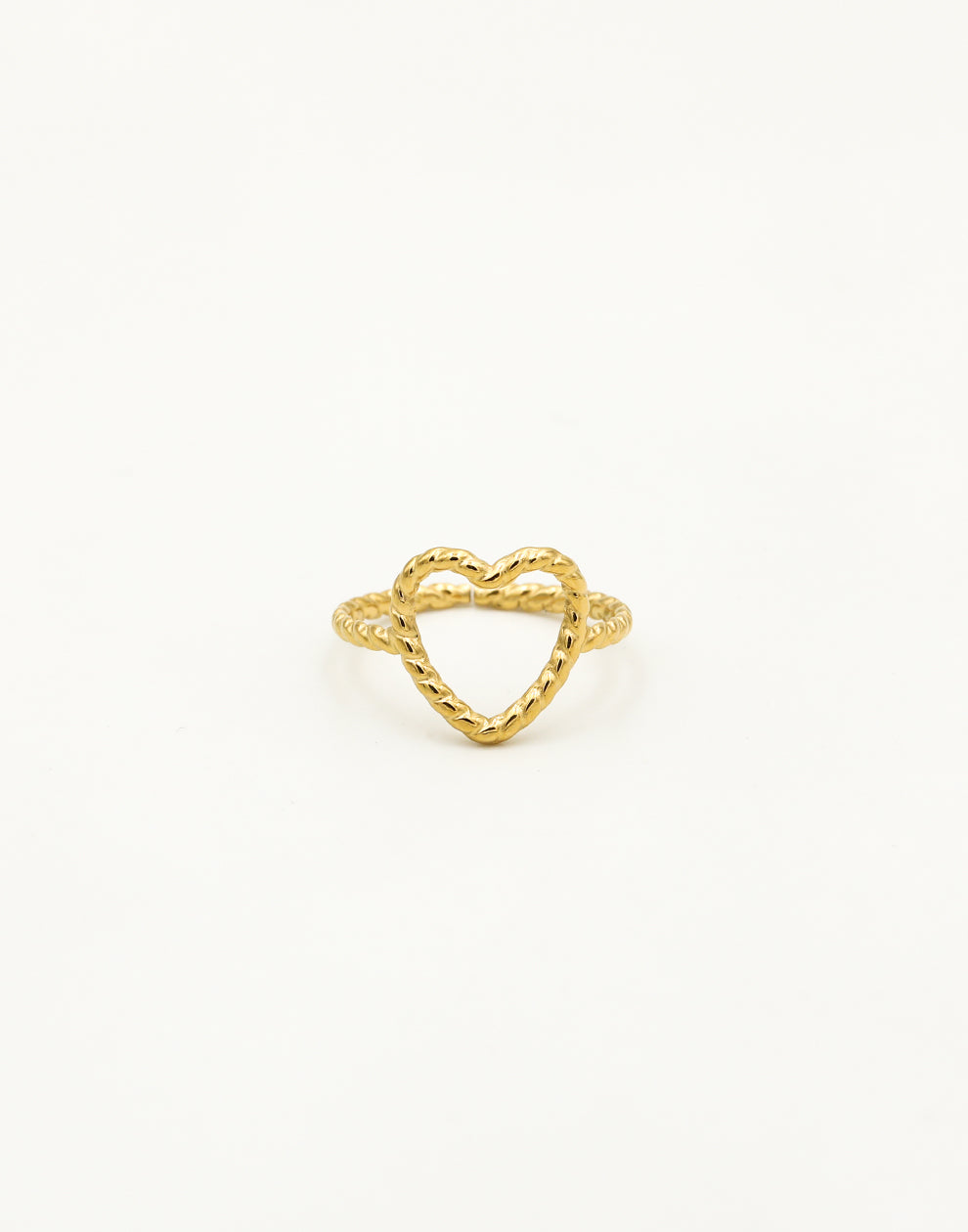 Ring hartje gedraaid goudkleurig