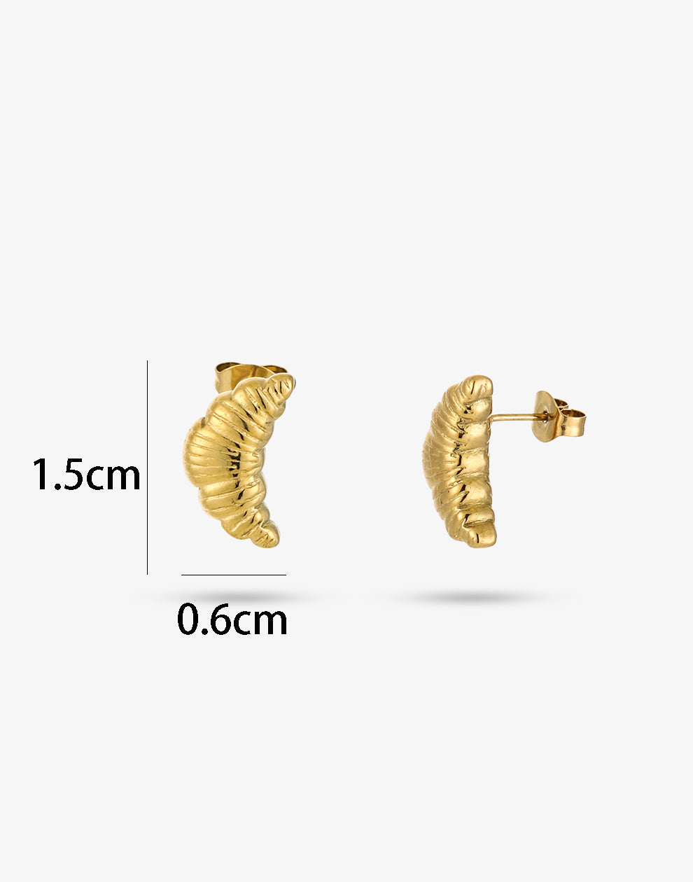 Oorsteker Croissant goudkleurig