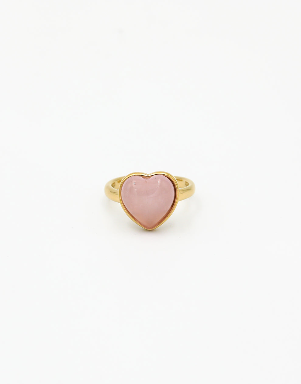 Ring vintage hart met steen rose