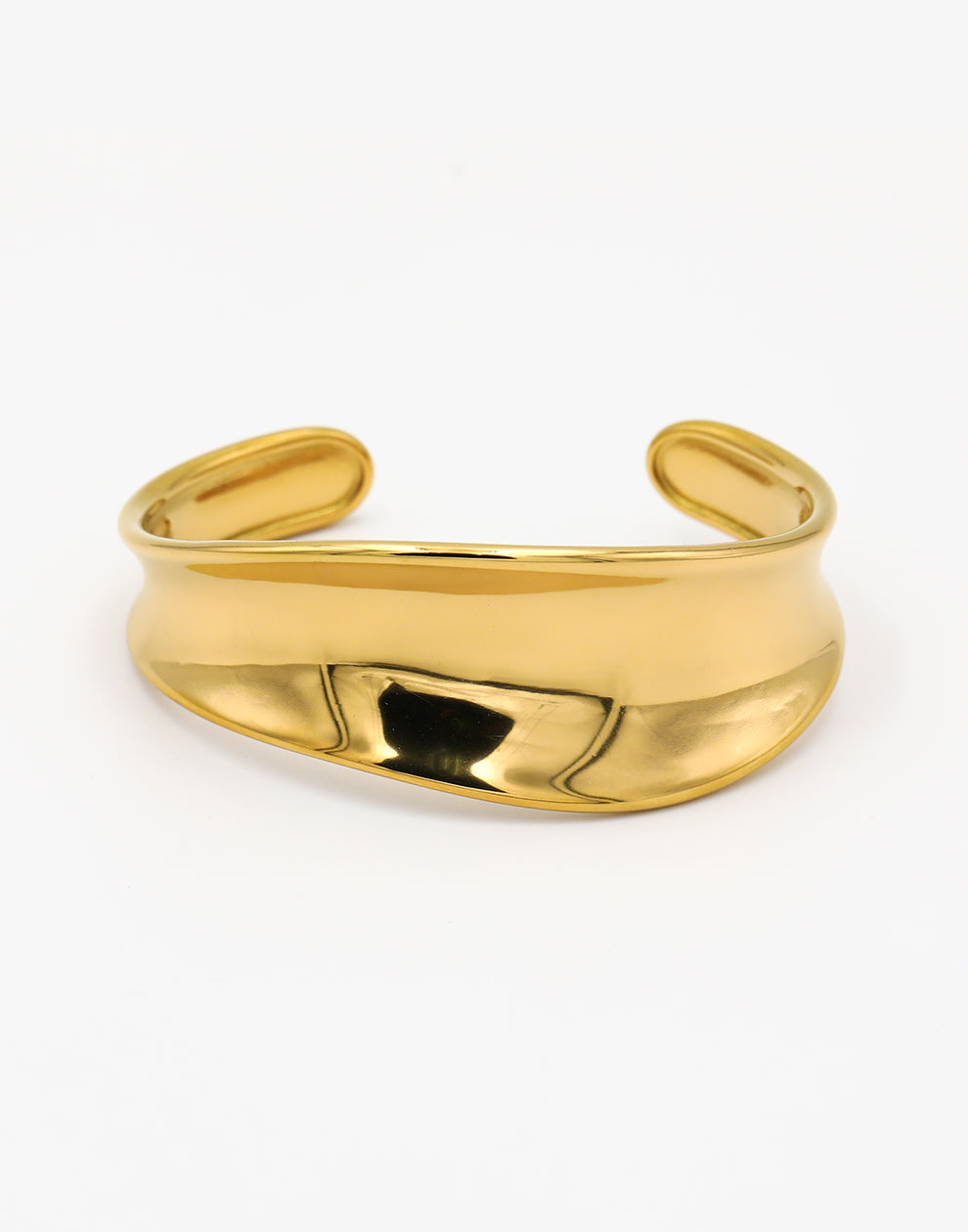 Bangle asymmetrisch gebogen goudkleurig