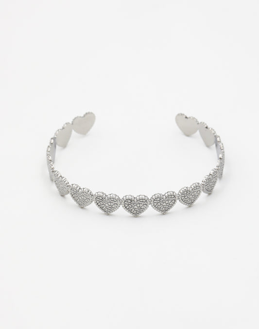 Bangle hart motief zilverkleurig