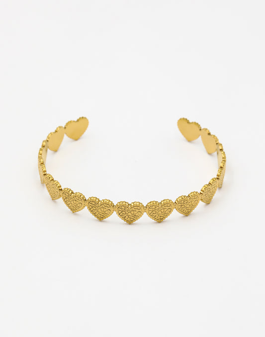 Bangle hart motief goudkleurig