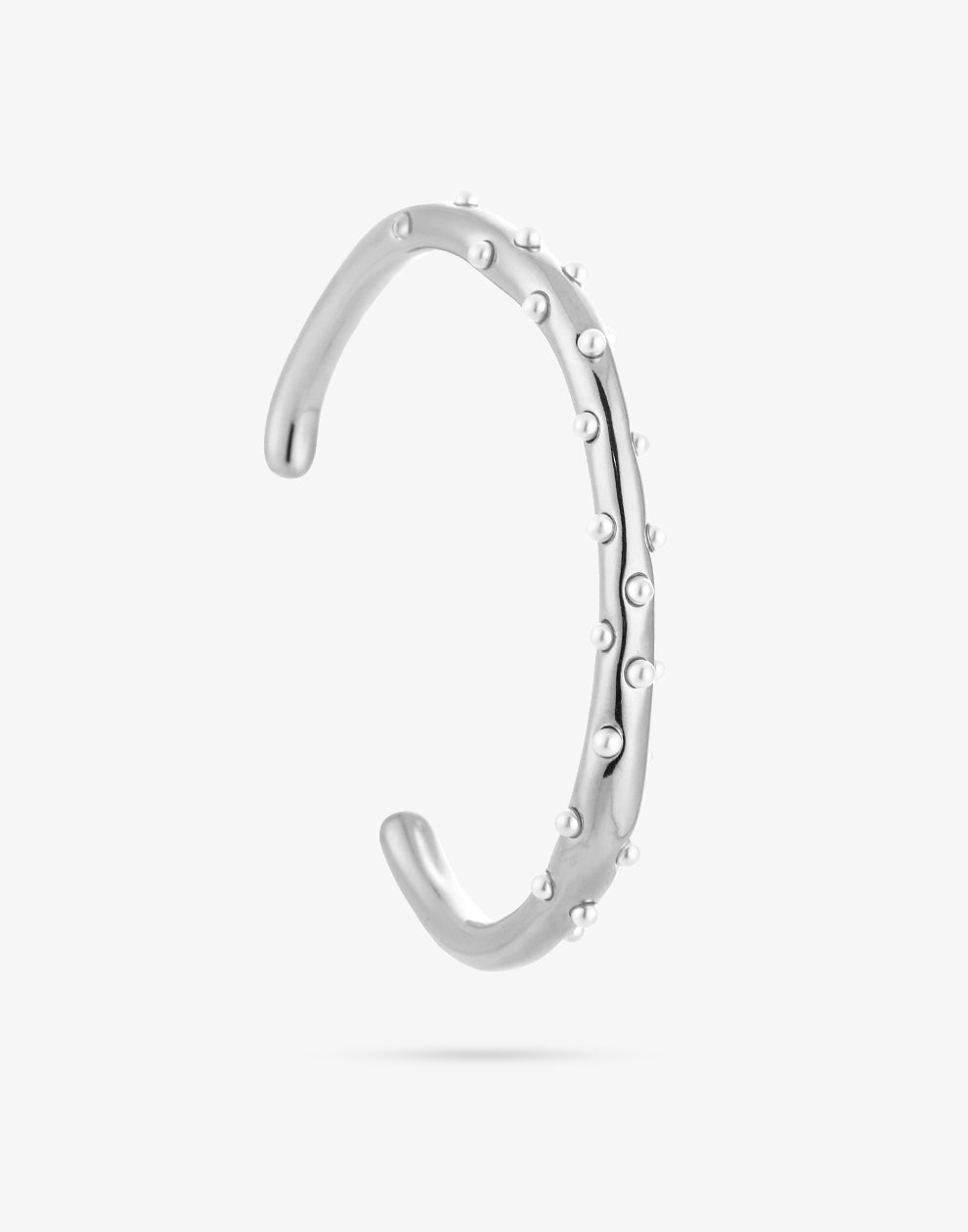 Bangle met parels zilverkleurig