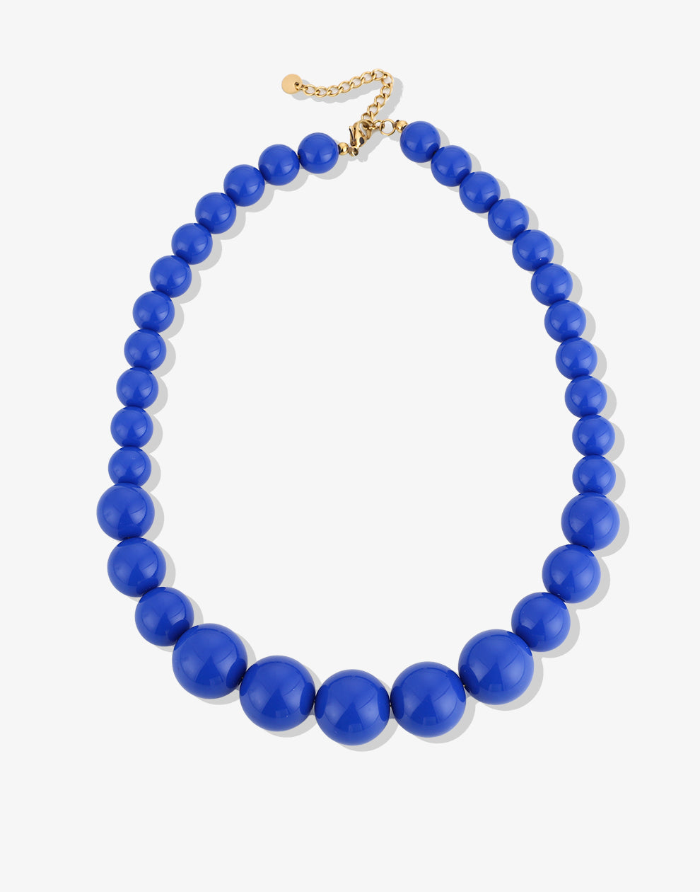 Kralenketting met verschillende groottes cobalt