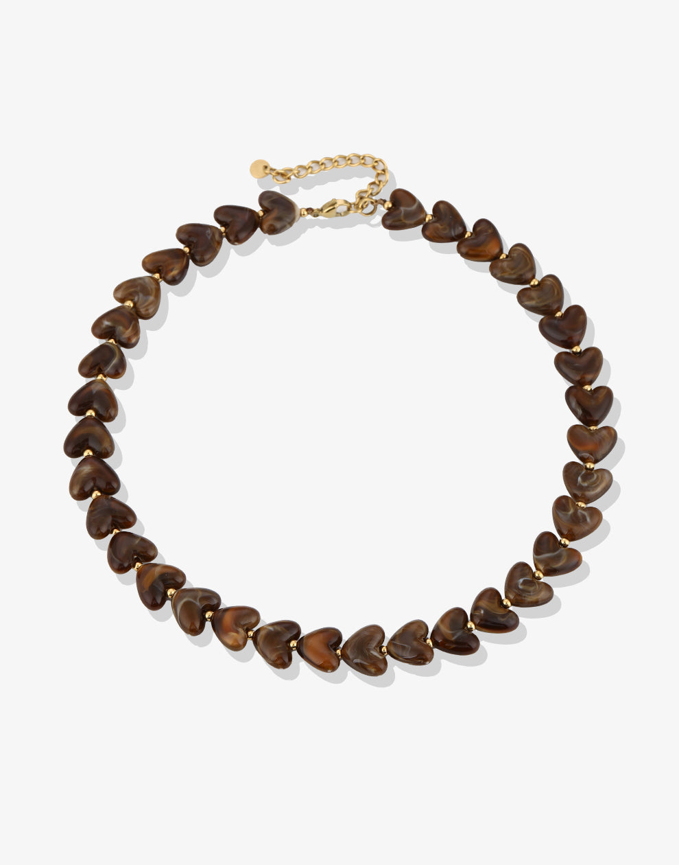 Hartjes kralenketting bruin