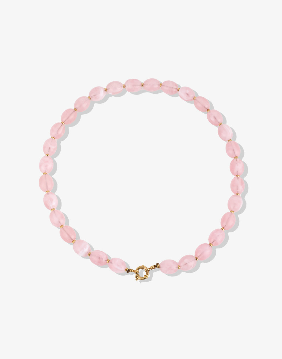 Kralenketting ovaal roze