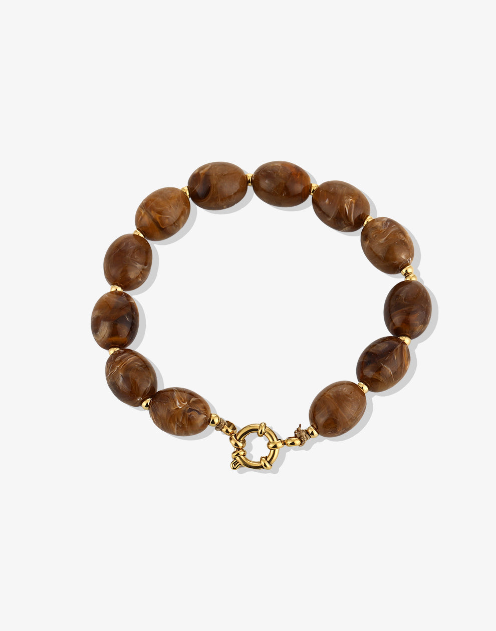 Kralenarmband ovaal bruin