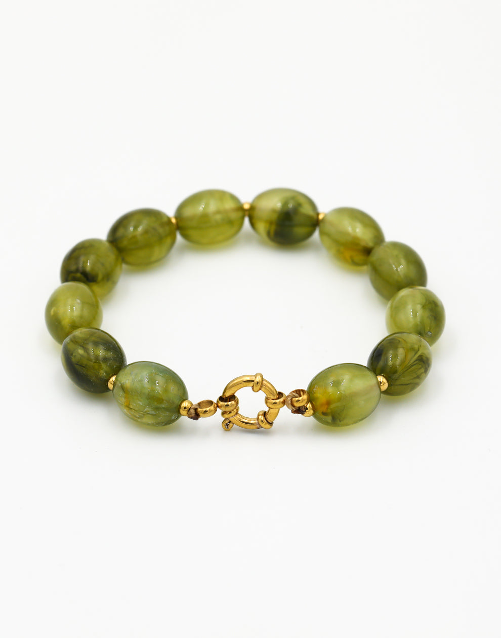 Kralenarmband ovaal groen