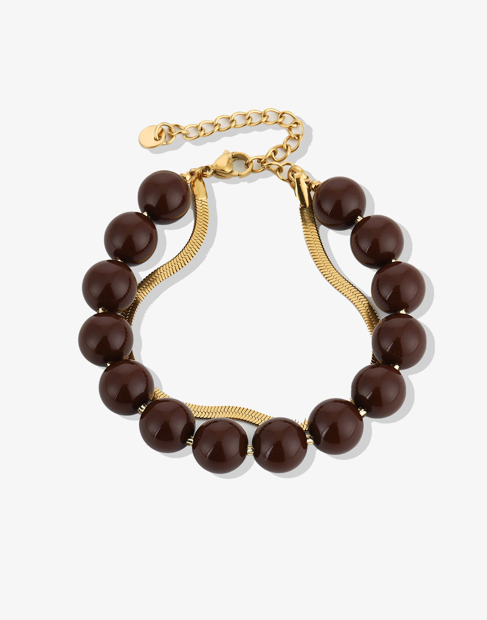 Kralenarmband snake bruin