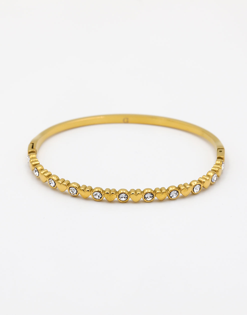 Bangle met hartjes en steentjes