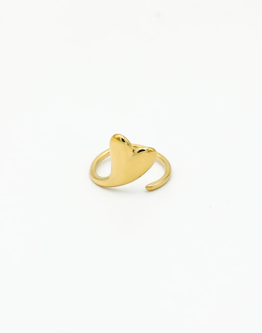 Ring teardrop hart-vorm goudkleurig