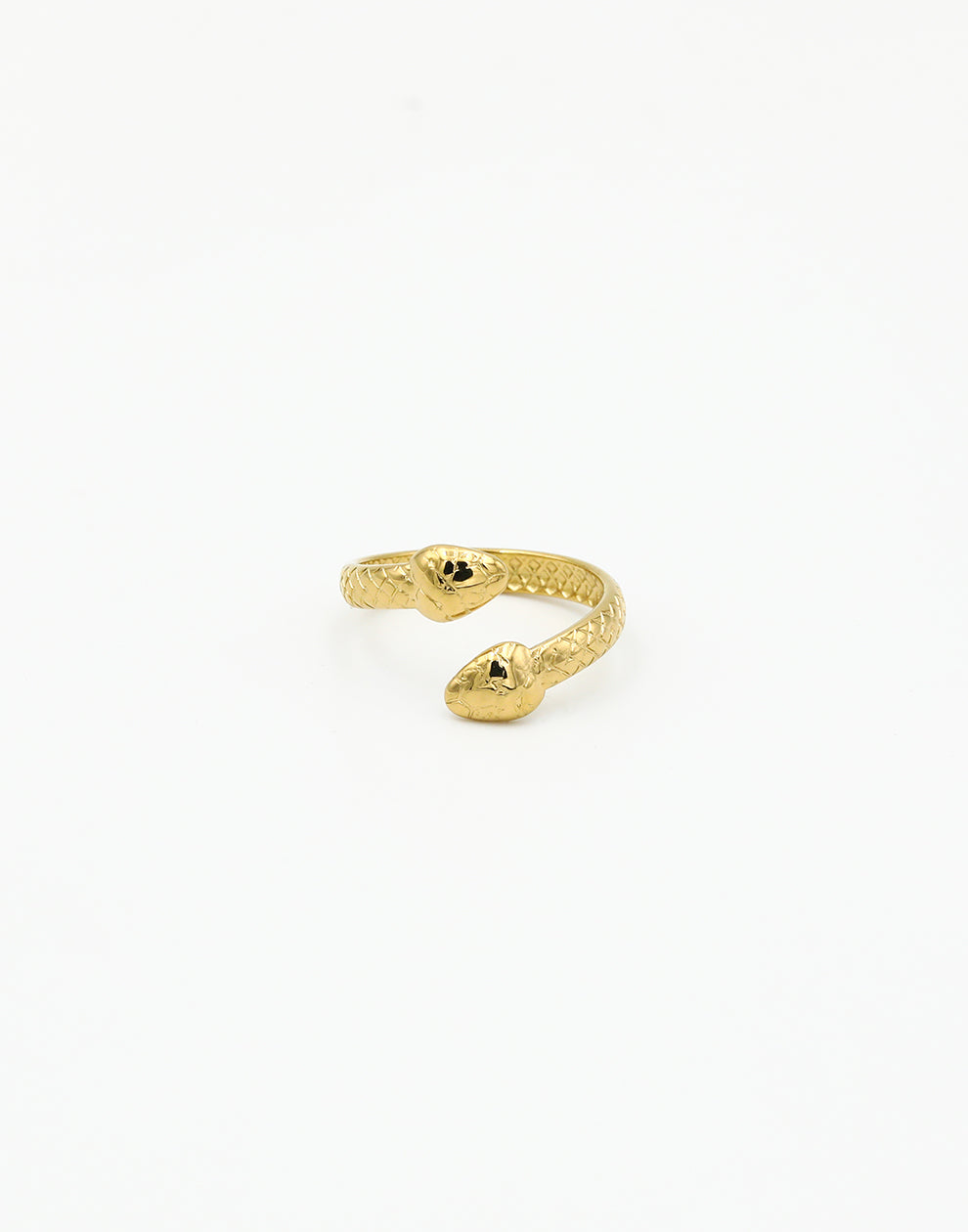 Ring slang met print goudkleurig