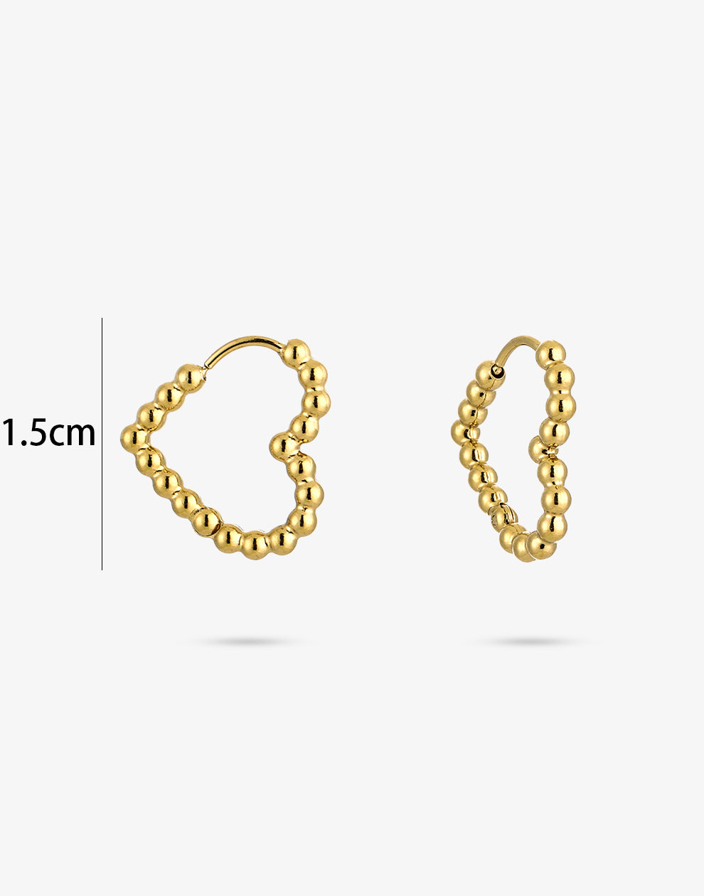 Hartjes oorbellen bolletjes goudkleurig