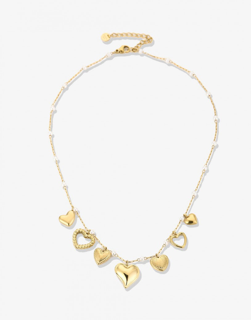 parelketting met love bedels (armband)