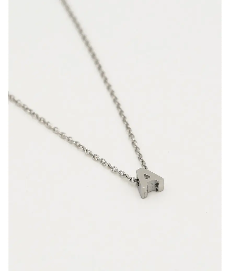 Initialen ketting letter A silver
