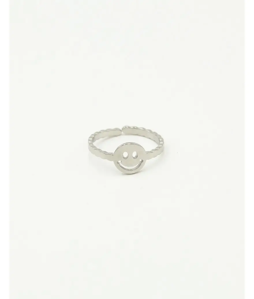 ring smiley zilver