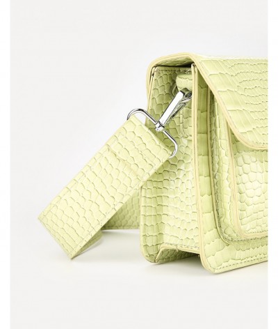 Schoudertas Croco print licht groen