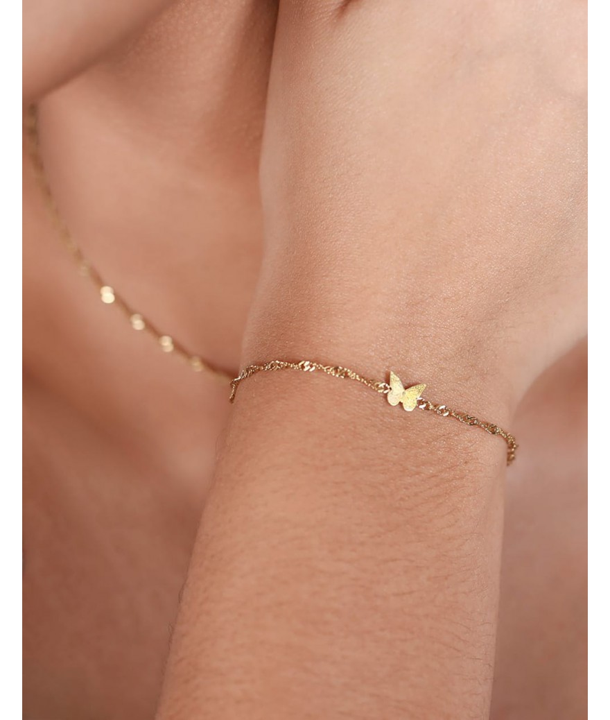 Armband vlinder goud