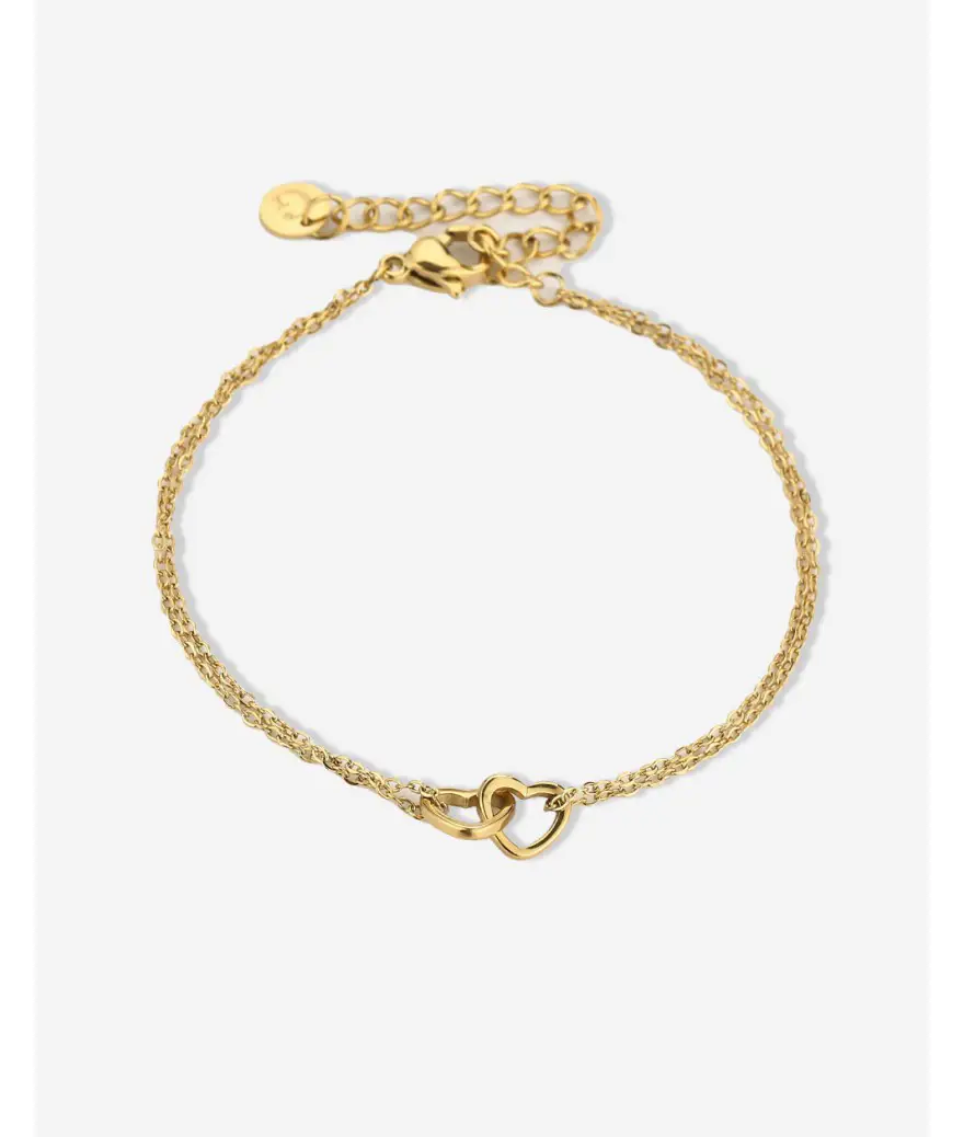 minimalistische armband hartjes goud