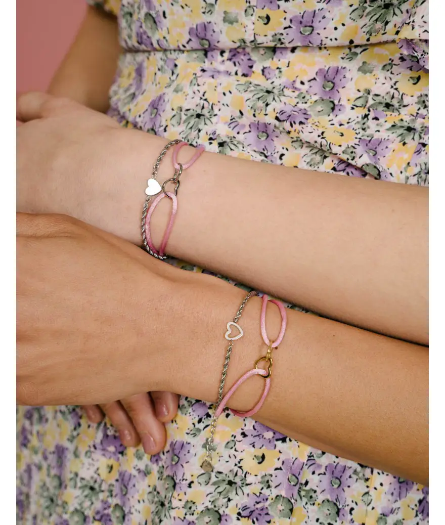 vriendschaps sieraden armbandjes hartjes roze