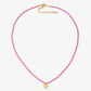 Kralenketting hartje fuchsia