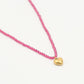 Kralenketting hartje fuchsia