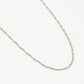 Fijn gedraaide schakelketting 55cm lang zilverkleurig