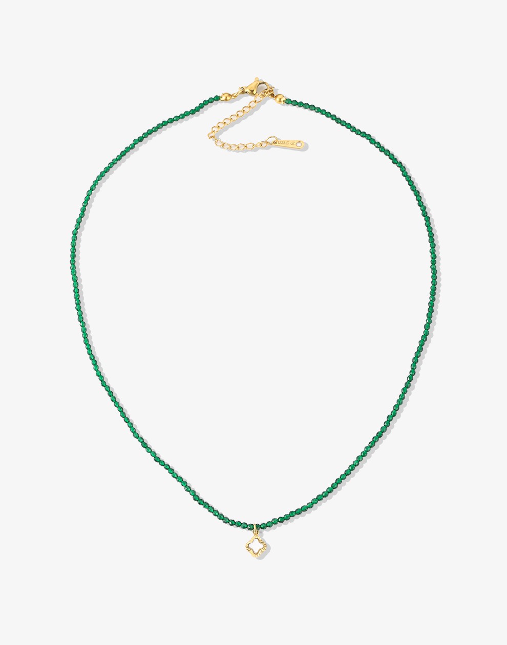 kralenketting groen met klaver