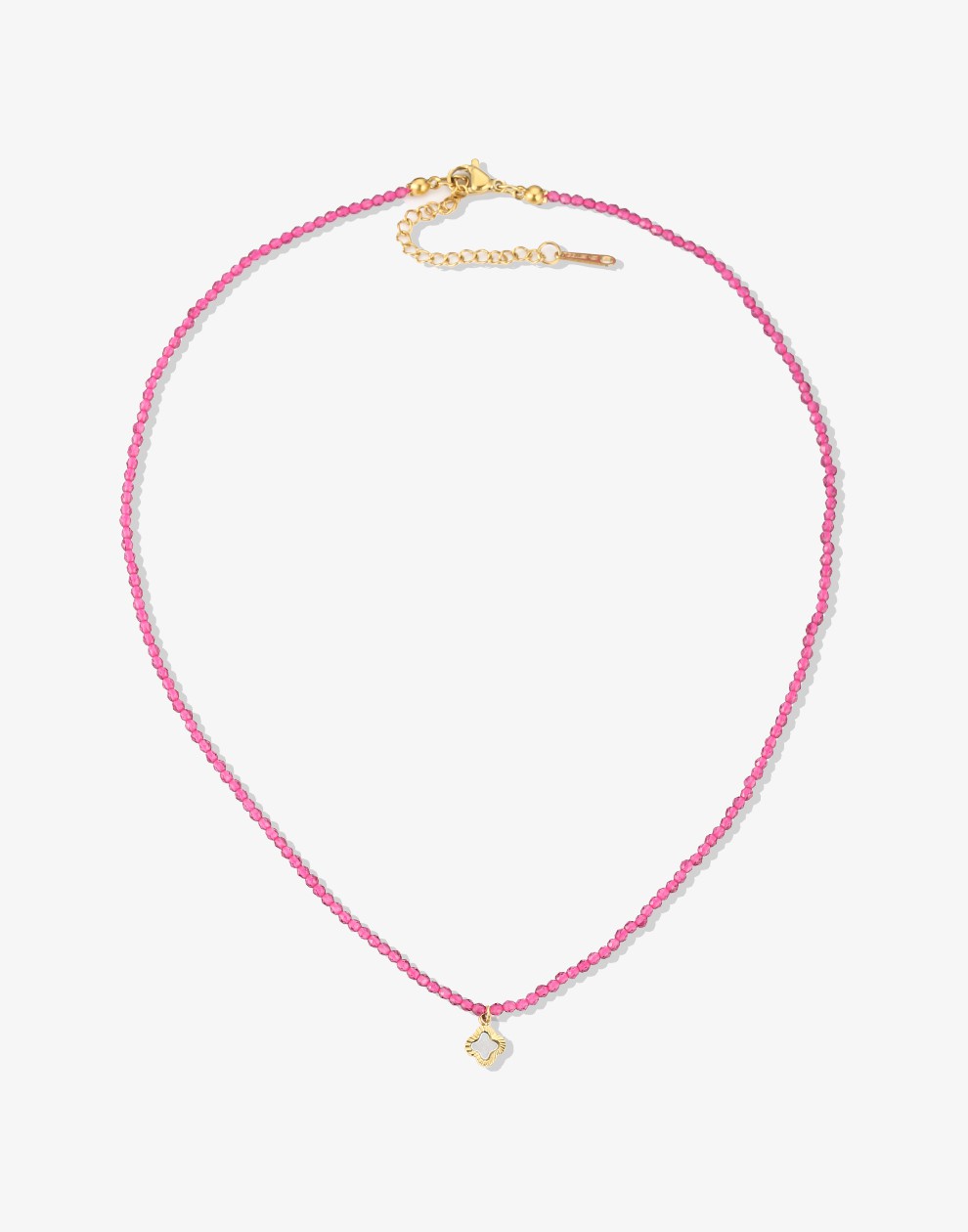 kralenketting rood met klaver