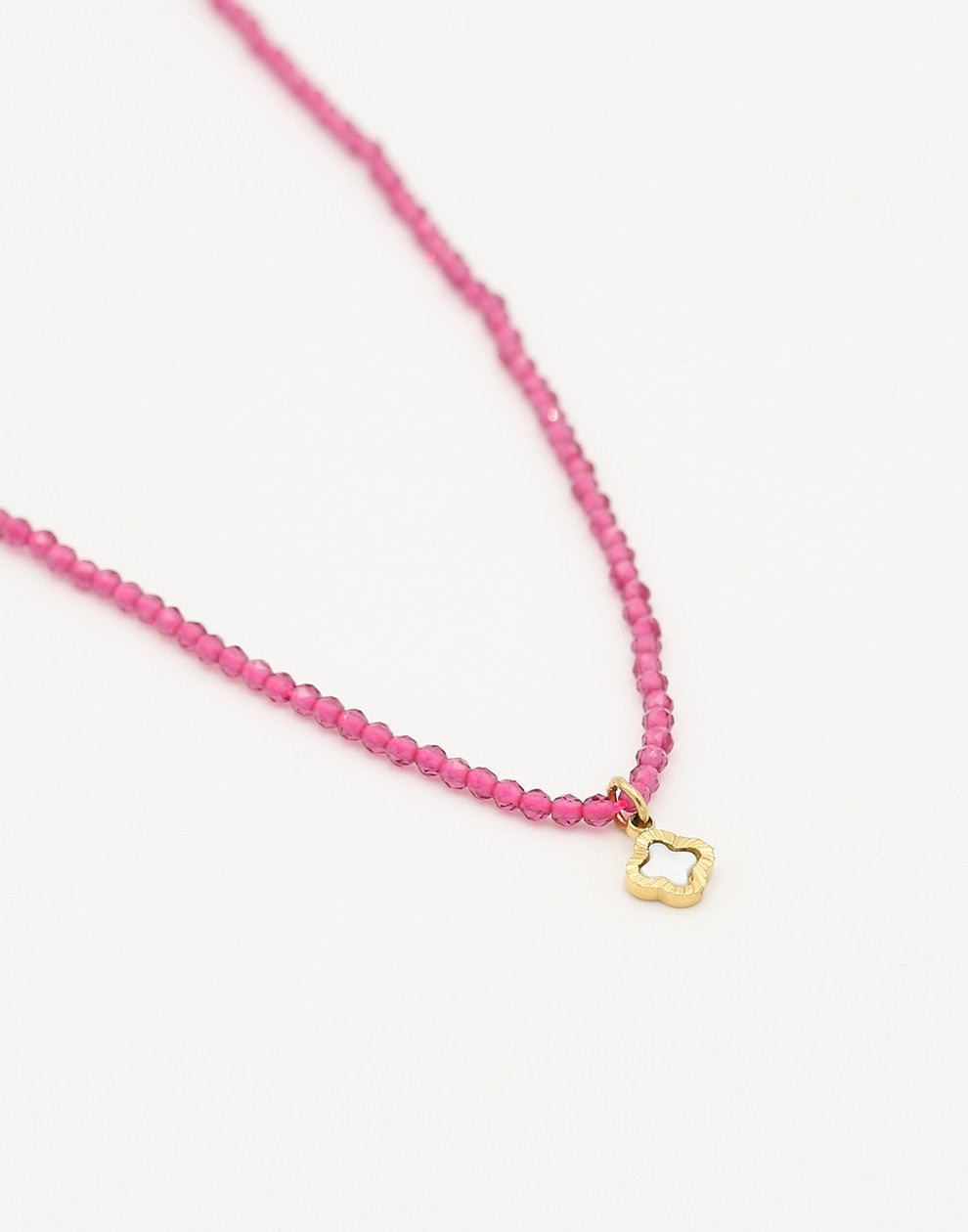 kralenketting rood met klaver
