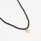 kralenketting zwart met klaver