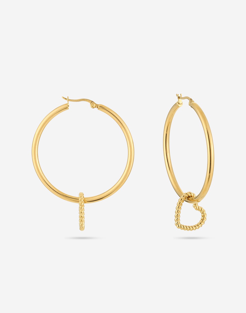 hoops met hartje goudkleurig