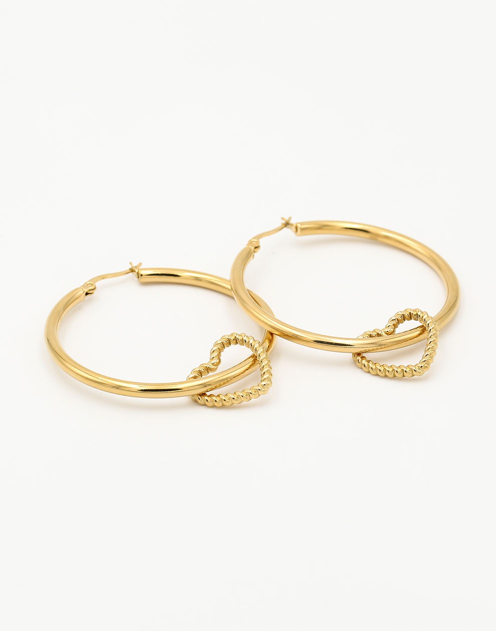 hoops met hartje goudkleurig