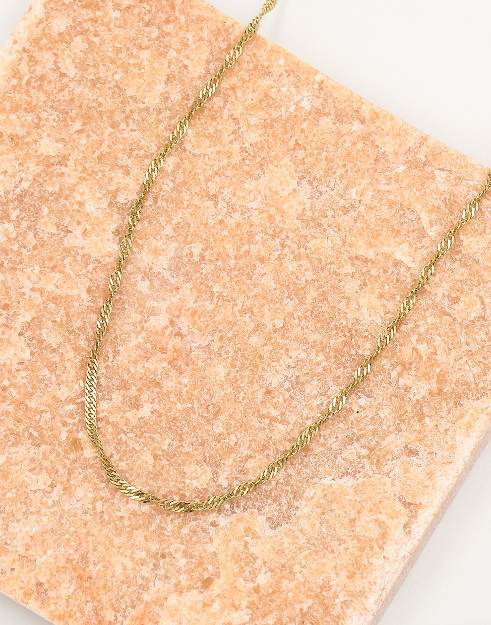 Fijn gedraaide schakelketting 55cm lang goudkleurig